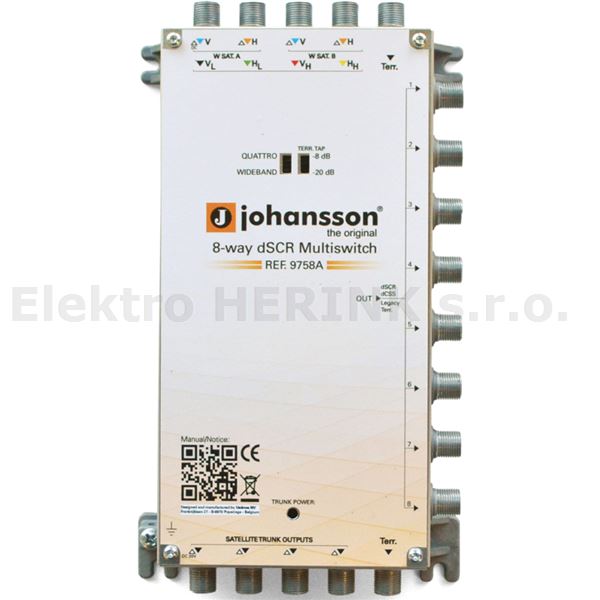 9758A SCR multipřepínač<br/>4x SAT-MF + 1x terr. / 8x SCR výstup
