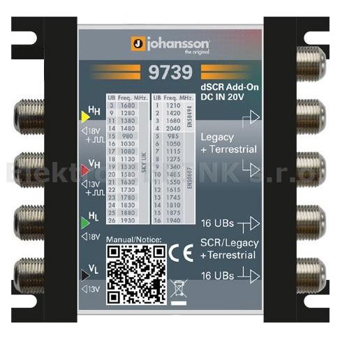 9739 převodník k multipřepínači nebo LNB