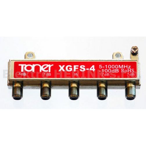 XGFS-4 D31   rozbočovač 4x výs. 7,7 dB