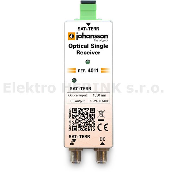 Johansson 4011 optický přijímač<br/>1550 nm / výstup 1x 5-2400 MHz