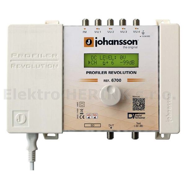 Johansson 6700 zesilovač programovatelný<br/>32x filtr, 75 dB, 118 dBµV