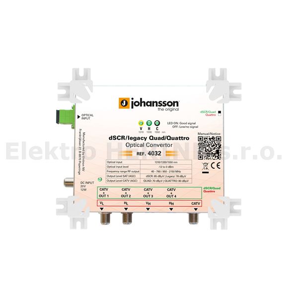 Johansson 4032   převodník z opt. na koax. QUAD / dCSS / Quattro + Terr.