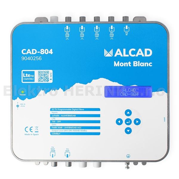 ALCAD CAD-804 Mont Blanc digitální progr. zesilovač, 80 dB, 116 dBµV