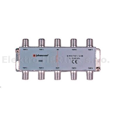 Johansson 4581 odbočovač osminásobný<br/>-15 dB, 5-2300 MHz, DC průchod