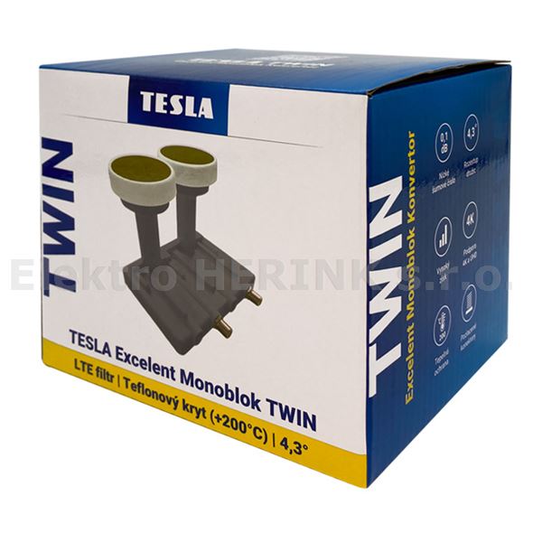 LNB TESLA Excelent   19,2°/23,5°  TWIN MONO, 0,1 dB