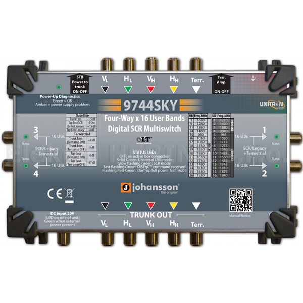 9744 SCR multipřepínač<br/>4x SAT-MF / 4x SCR výstup
