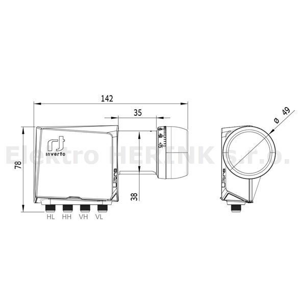 LNB Inverto IDLT-QTL412-Ultra-OPN   QUATRO - 0,2 dB, dlouhý krk