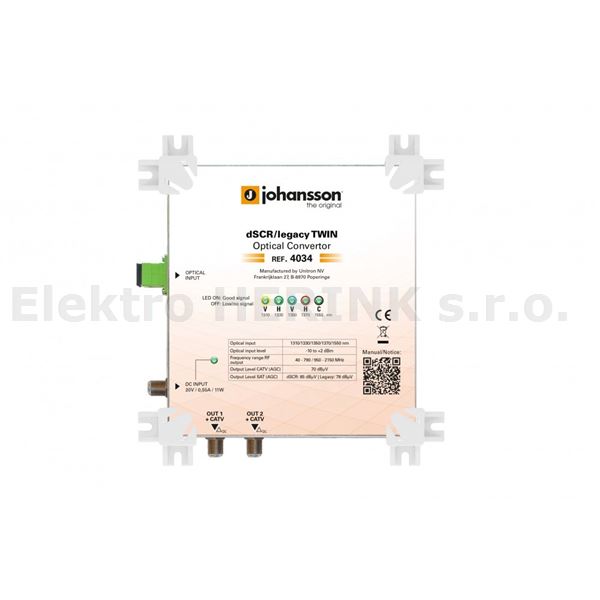 Johansson 4034   převodník z opt. na koax. 2x dSCR / legacy / Terr.