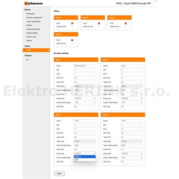 Johansson 5532  modulátor z 4x HDMI 1.3