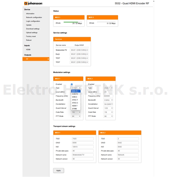 Johansson 5532  modulátor z 4x HDMI 1.3
