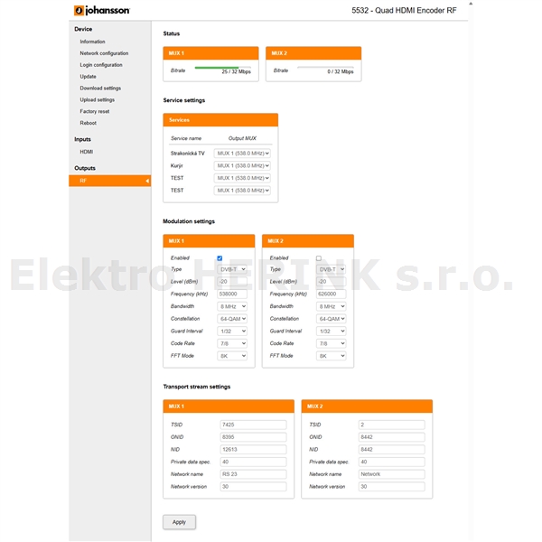 Johansson 5532  modulátor z 4x HDMI 1.3