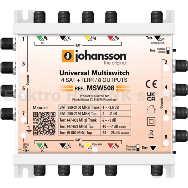 Johansson MSW 508   multipřepínač, 5 / 8, univerzal