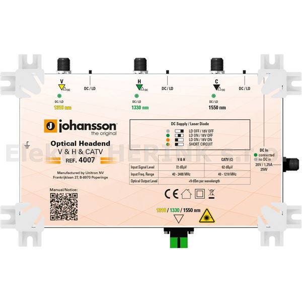 Johansson 4007   optický vysílač, 3x vlnová délka